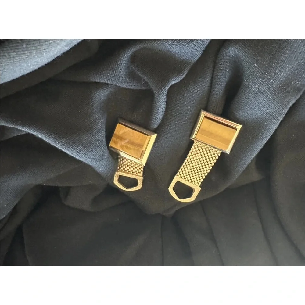 Elegant Gold and Brown tiger eye Cufflinks